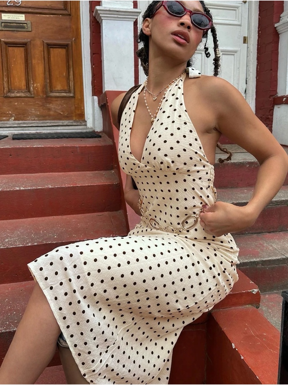 Princess Polly White Polka Dot Maxi Dress